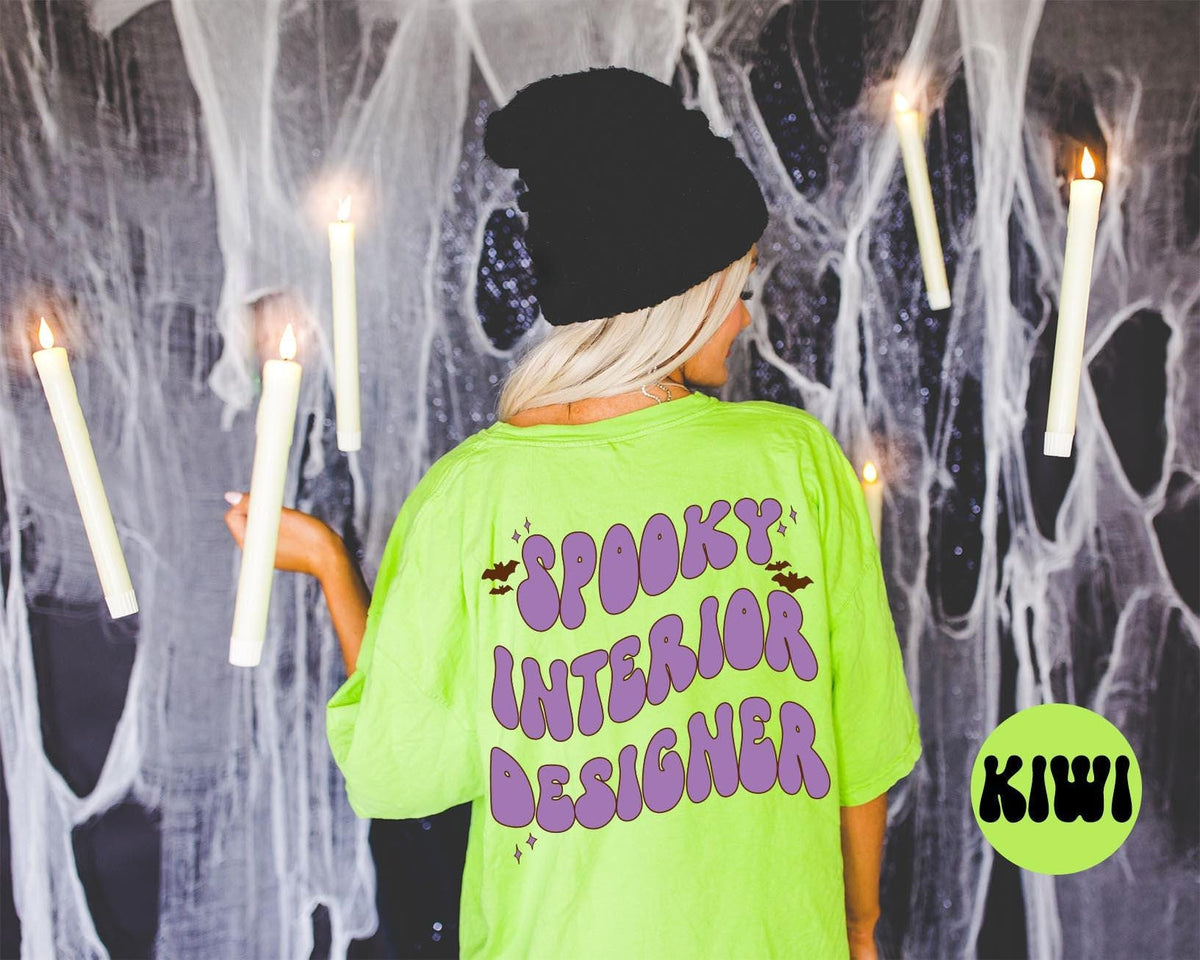 Interior Designer Spooky Halloween Bats Shirt Gifts Back of Tshirt Tees TShirt Unisex Funny Birthday Gift Women Men Graphic Tee – Easygoing Wear · High-Quality Print