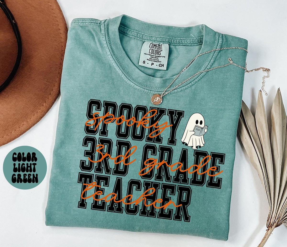 3rd Grade Teacher Spooky Halloween Shirt Gifts Comfort Colors Tshirt Crewneck Tee Crew Neck Men Women Graphic Tee – Easygoing Wear · Top Pick For Any Outfit