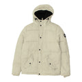 Diesel Mens Beige Hooded Puffer Jacket Vintage High End Designer Padded Coat Graphic Tee – Soft Feel · High-Quality Print
