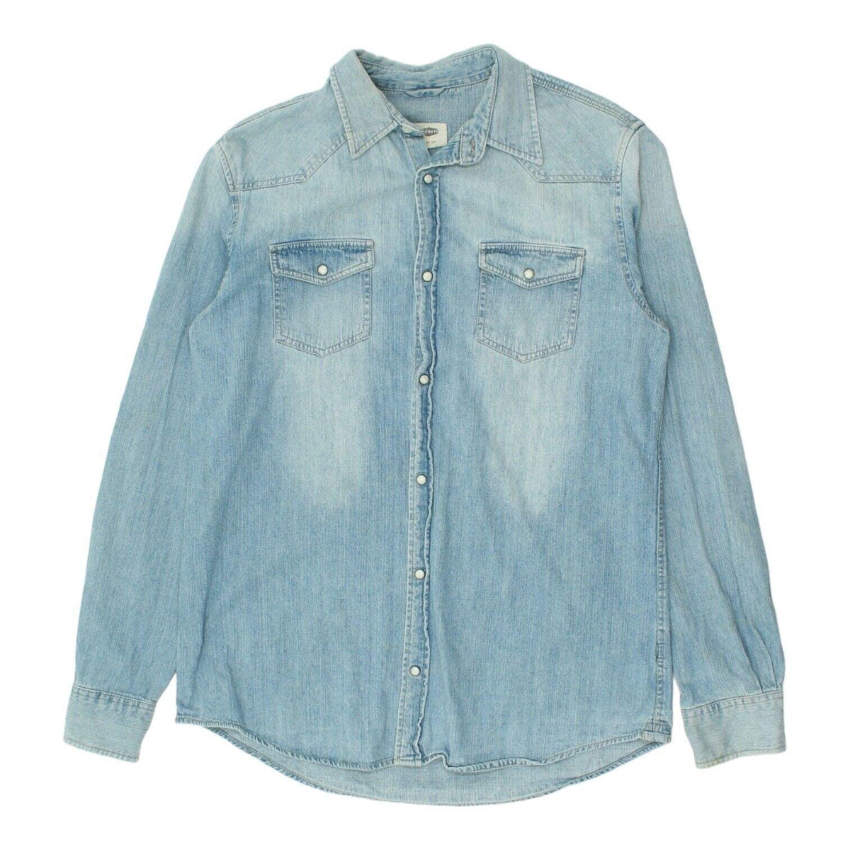Scout Mens Blue Popper Fastening Denim Shirt Vintage Casual Designer VTG Graphic Tee – Aesthetic Look · Must-Have Style