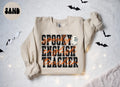 ENGLISH Teacher Spooky Halloween Sweatshirt Gifts for Her Funny Sweater Shirt Cozy Comfy Unique Sweatshirt – Fan Favorite · Trending Graphic Apparel