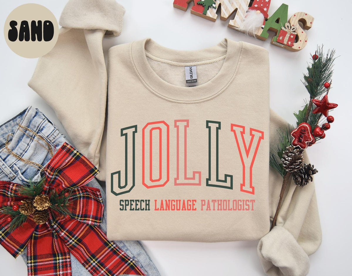 Speech Language Pathologist Christmas Sweatshirt SLP Sweatshirt Gifts for Her Holiday Crewneck Cozy Sweater Shirt Unique Sweatshirt – Premium Graphic · Top Pick For Any Outfit