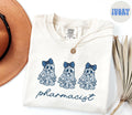 Pharmacist French Blue Toile Halloween Ghosts Coquette Floral Shirt Gifts Comfort Colors Tshirt Crewneck Tee Crew Neck Women Graphic Tee – Bold Style · Perfect For Daily Wear