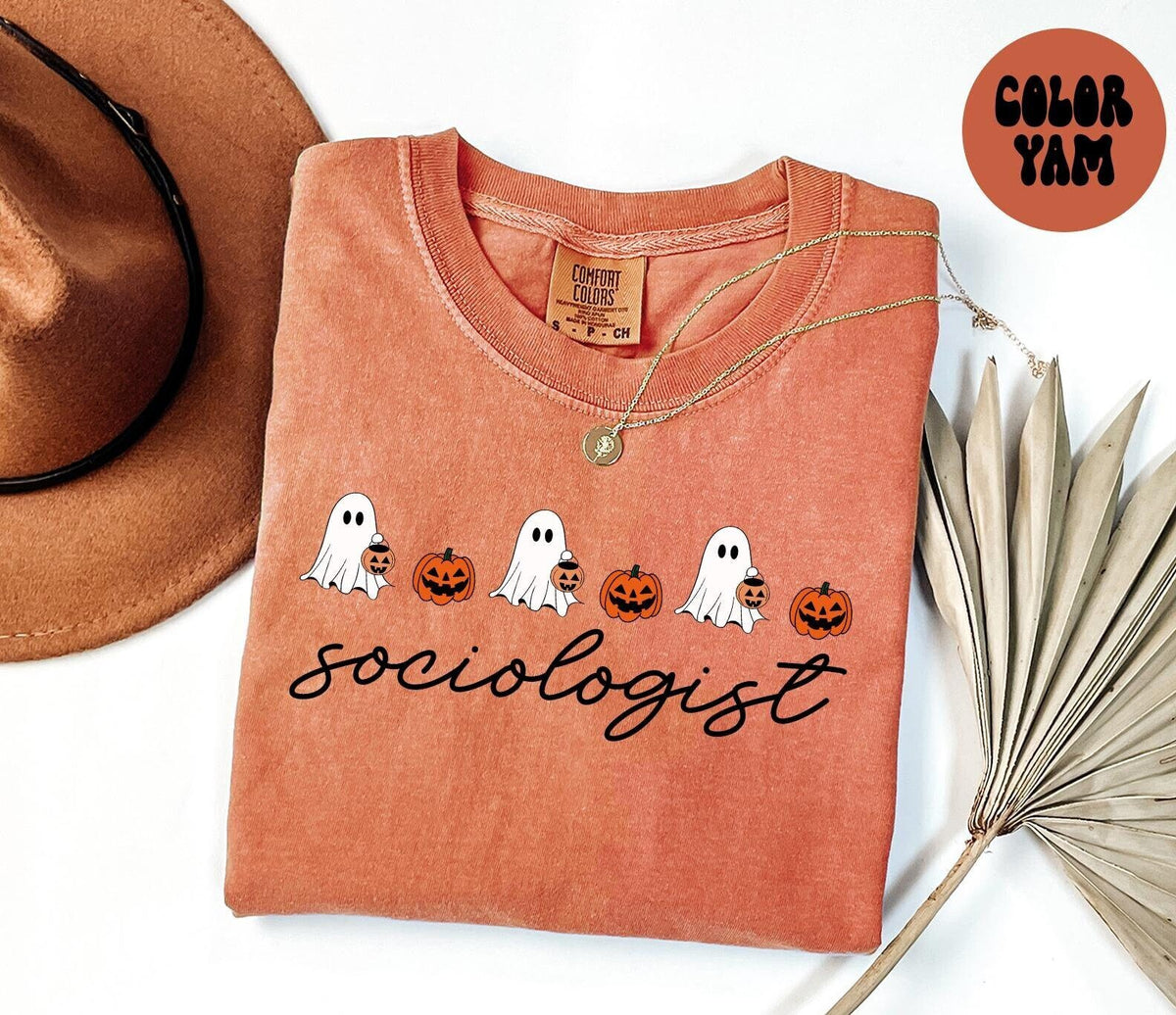 Sociologist Sociology Halloween Ghost Pumpkin Shirt Gifts Comfort Colors Tshirt Crewneck Tee Crew Neck Men Women Graphic Tee – Feel-Good Design · Top Pick For Any Outfit