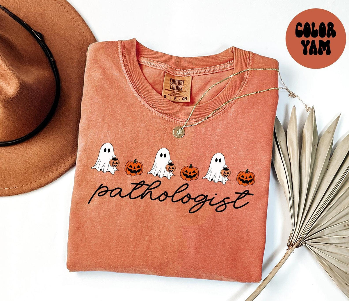 Pathologist Pathology Halloween Ghost Pumpkin Shirt Gifts Comfort Colors Tshirt Crewneck Tee Crew Neck Men Women Graphic Tee – Premium Graphic · Top Pick For Any Outfit