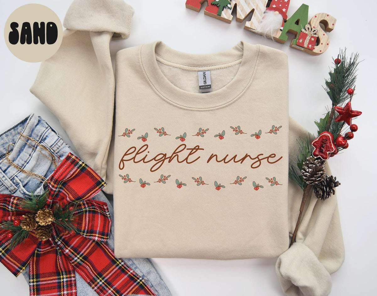 Flight Nurse Christmas Sweatshirt Flight Nurse Sweatshirt Gifts for Women Jumper Shirt Crewneck Long Sleeve Cozy Sweatshirt – Warm & Stylish · Great Gift For Fans