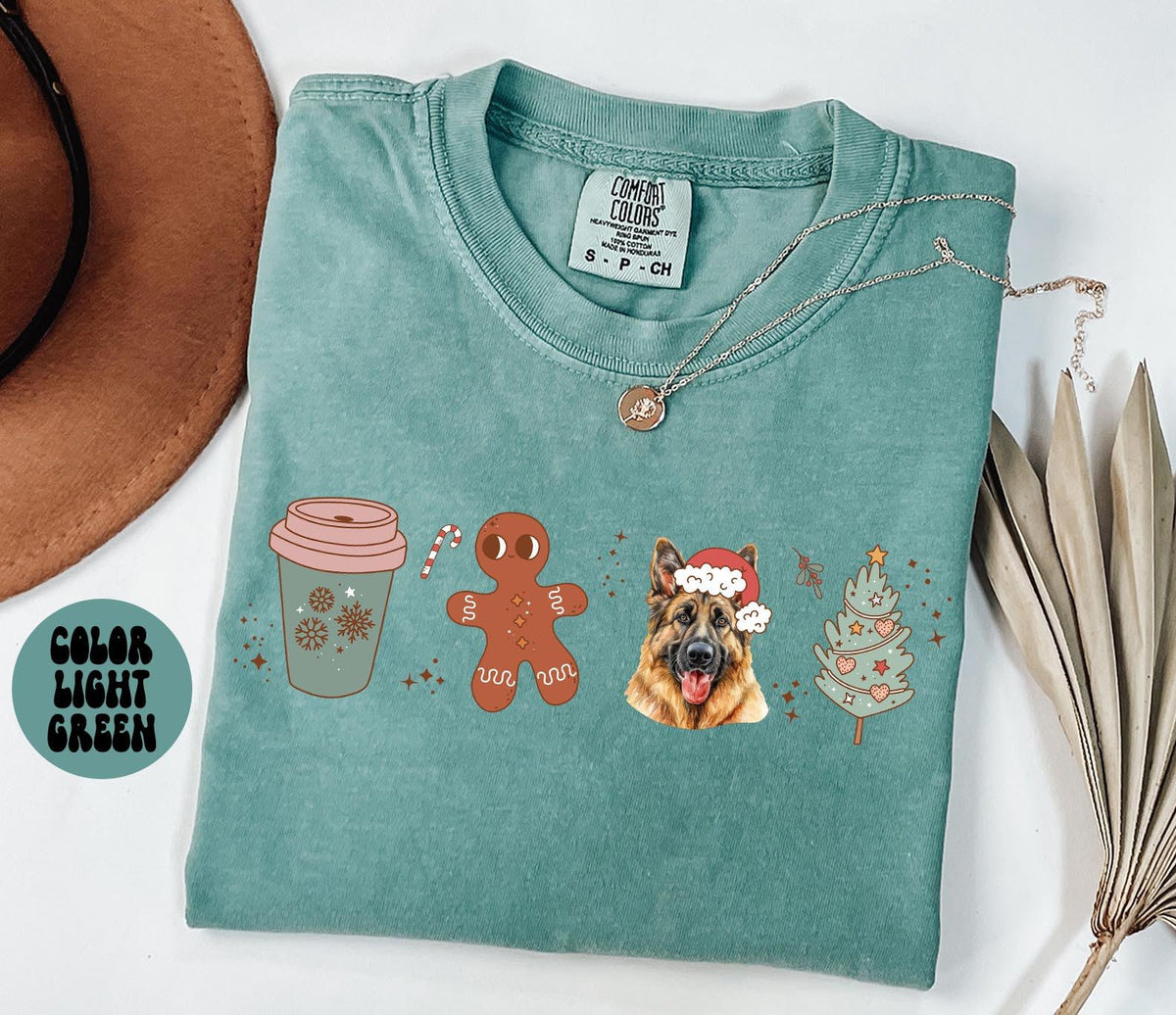 German Shepherd Dog Mom Christmas Shirt German Shepherd Shirt Gifts Holly Shirt Comfort Colors Tshirt Crewneck Tee Women Graphic Tee – Aesthetic Look · Must-Have Style