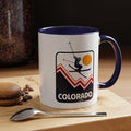Colorado Retro Snow Skiing Mountain 11 oz Mug Ski Lodge Decor Coffee Cup Mountain Lover Gift Retro Skiing Mug Graphic Tee – Aesthetic Look · High-Quality Print