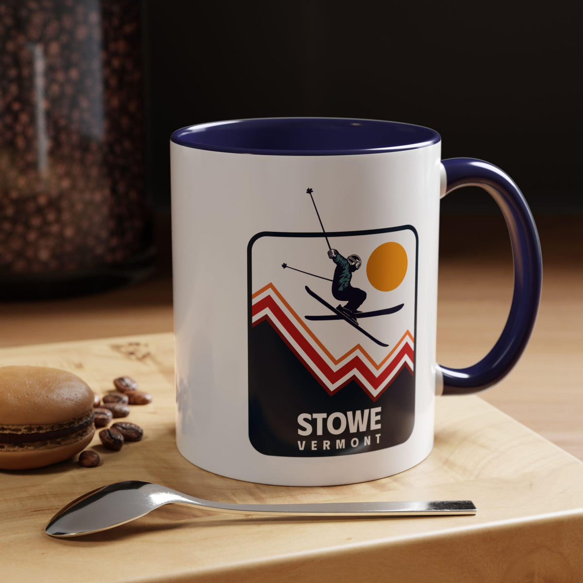 Stowe Vermont Retro Snow Skiing Mountain 11 oz Mug Ski Lodge Decor Coffee Cup Mountain Lover Gift Retro Skiing Mug Graphic Tee – Warm & Stylish · Top Pick For Any Outfit