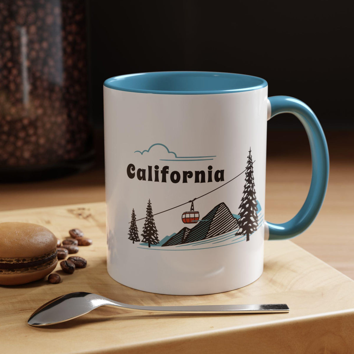 California Retro Snow Skiing Mountain 11 oz Mug Ski Lodge Decor Coffee Cup Mountain Gondola Lover Gift Retro Skiing Mug Graphic Tee – Premium Graphic · Perfect For Daily Wear