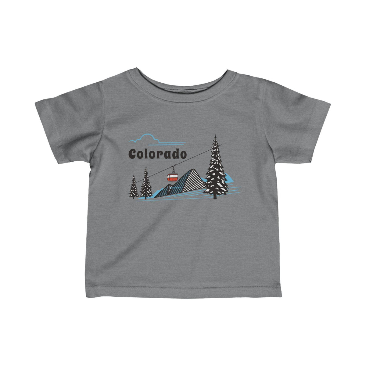 Colorado Mountain Gondola Baby Tee Skiing Snowboarding Infant Shirt Mountain Adventure Kids Top Personalization Available Graphic Tee – Fan Favorite · Perfect For Daily Wear