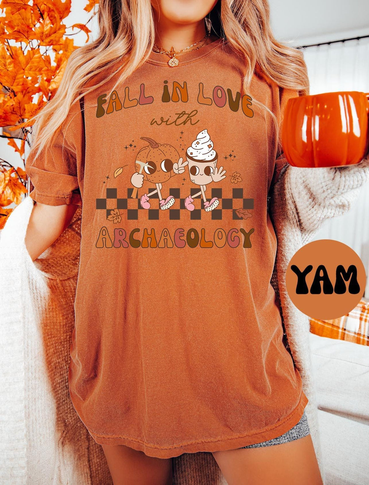 Archaeologist Archaeology Groovy Pumpkin Retro Shirt Gifts Fall Shirt Comfort Colors Autumn Tshirt Crewneck Tee Crew Neck Men Women Graphic Tee – Fan Favorite · High-Quality Print