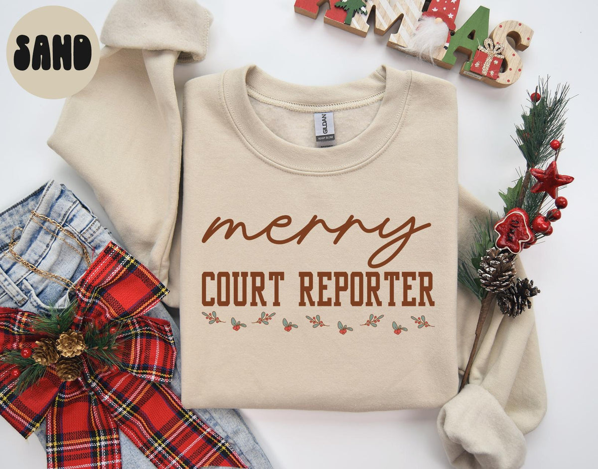 Court Reporter Christmas Sweatshirt Gifts Funny Jumper Shirt Funny Christmas Crewneck Long Sleeve Cozy Sweatshirt – Feel-Good Design · Perfect For Daily Wear