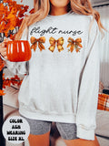 Fall Flight Nurse Sweatshirt Gifts for Her Autumn Crewneck Bows Coquette Sweatshirt Funny Sweater Shirt Cozy Comfy Unique Sweatshirt – Bold Style · Must-Have Style