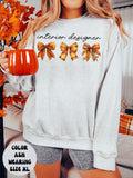 Fall Interior Designer Sweatshirt Gifts for Her Autumn Crewneck Bows Coquette Sweatshirt Funny Sweater Shirt Cozy Comfy Unique Sweatshirt – Soft Feel · Great Gift For Fans