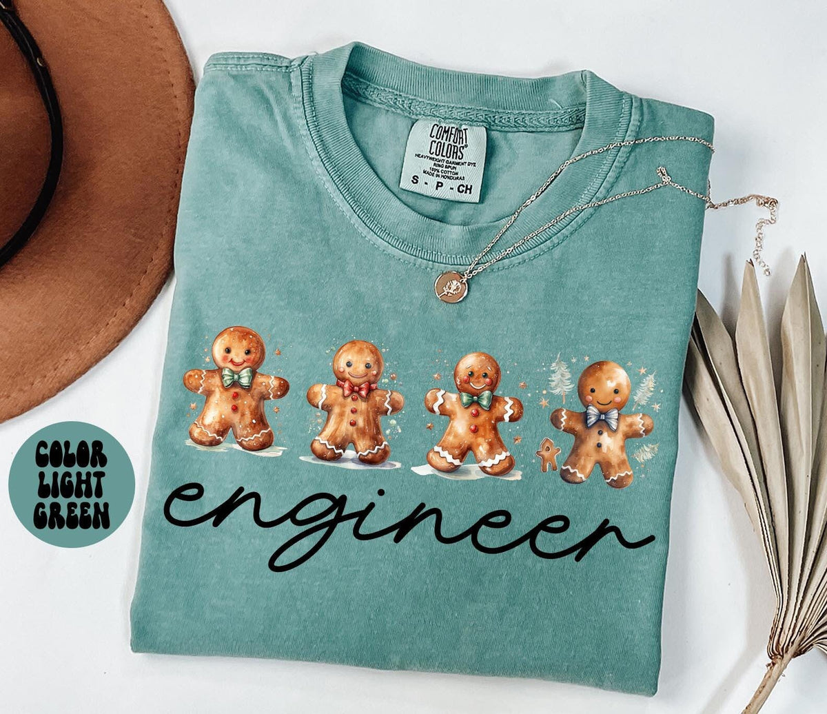 Engineer Shirt Christmas Engineer Shirt Gifts Gingerbread Man Shirt Comfort Colors Tshirt Crewneck Tee Crew Neck Men Women Graphic Tee – Easygoing Wear · Must-Have Style