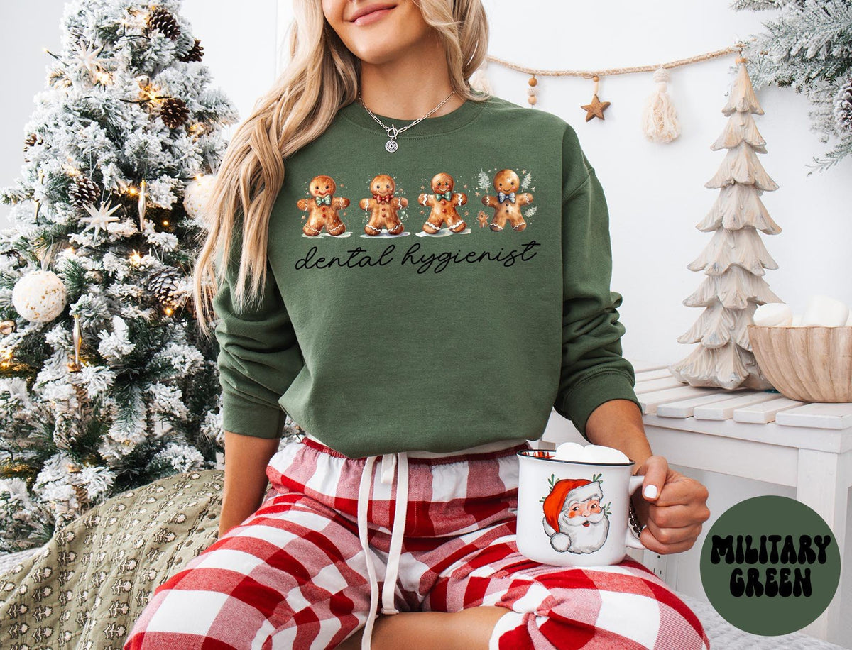 Dental Hygienist Sweatshirt Dental Hygienist Christmas Sweatshirt Gifts for Her Gingerbread Man Crewneck Funny Sweater Shirt Cozy Sweatshirt – Fan Favorite · Great Gift For Fans