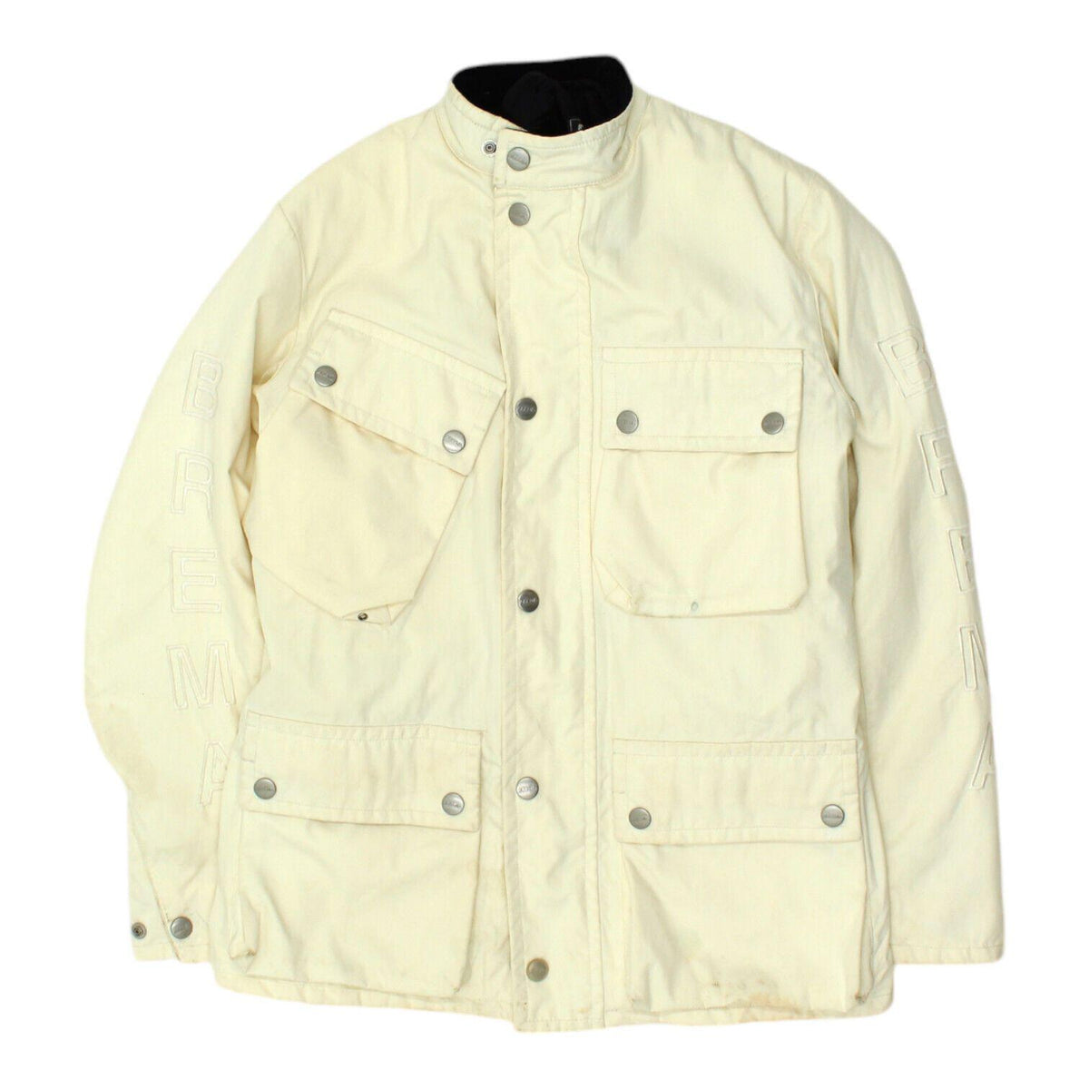 Brema Mens White Nylon Quilt Lined Utility Jacket Vintage High End Designer Graphic Tee – Bold Style · Perfect For Daily Wear