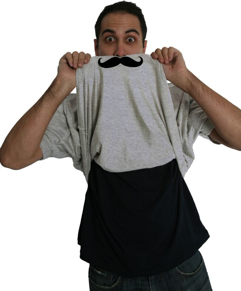 Mustache Flip Shirt Ask Me About My Shirt Mens Mustache TShirt Mustache Shirts Movember Shirts Bucks Stag Party Shirts Graphic Tee – Everyday Comfort · Must-Have Style