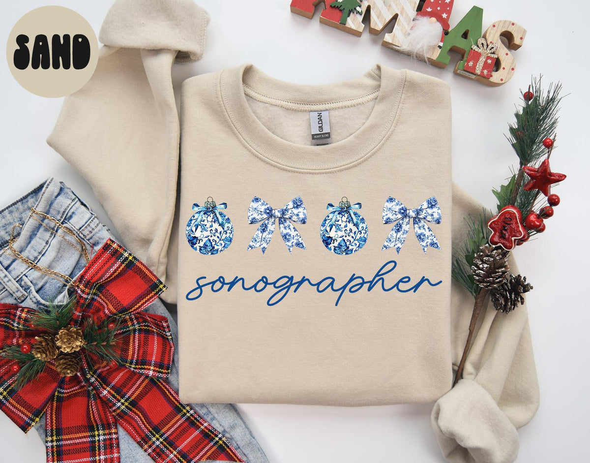 Sonographer Christmas Sweatshirt Sonography Sweatshirt Gifts for Women Jumper Shirt Crewneck Long Sleeve Cozy Sweatshirt – Aesthetic Look · Great Gift For Fans