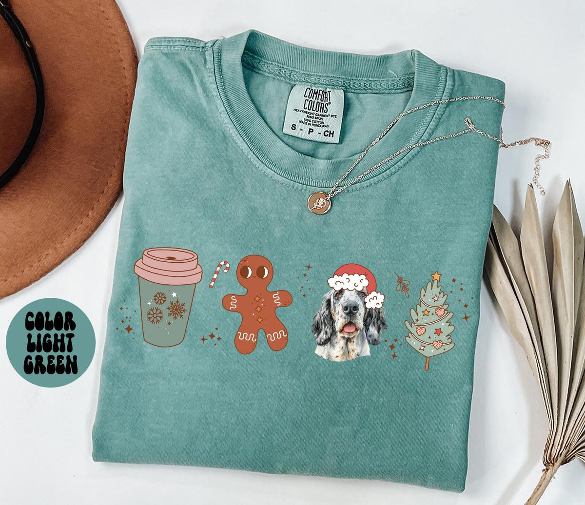 English Setter Dog Mom Christmas Shirt English Setter Shirt Gifts Holly Shirt Comfort Colors Tshirt Crewneck Tee Women Graphic Tee – Warm & Stylish · Perfect For Daily Wear