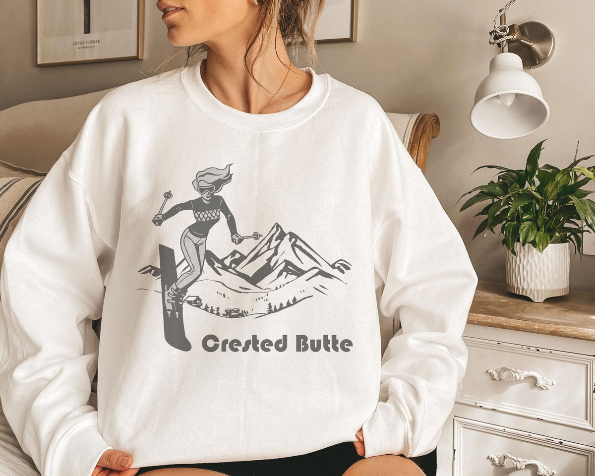 Crested Butte Colorado Sweatshirt Retro Ski Unisex Crested Butte Sweatshirt Personalization Available Sweatshirt – Easygoing Wear · Must-Have Style
