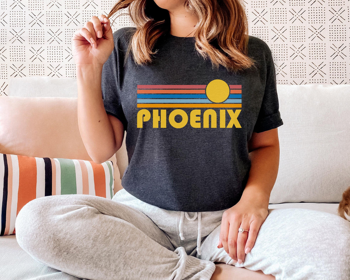 Phoenix Arizona Shirt Retro Sunset Unisex Phoenix TShirt Personalization Available Graphic Tee – Cozy Vibes · Trending Graphic Apparel