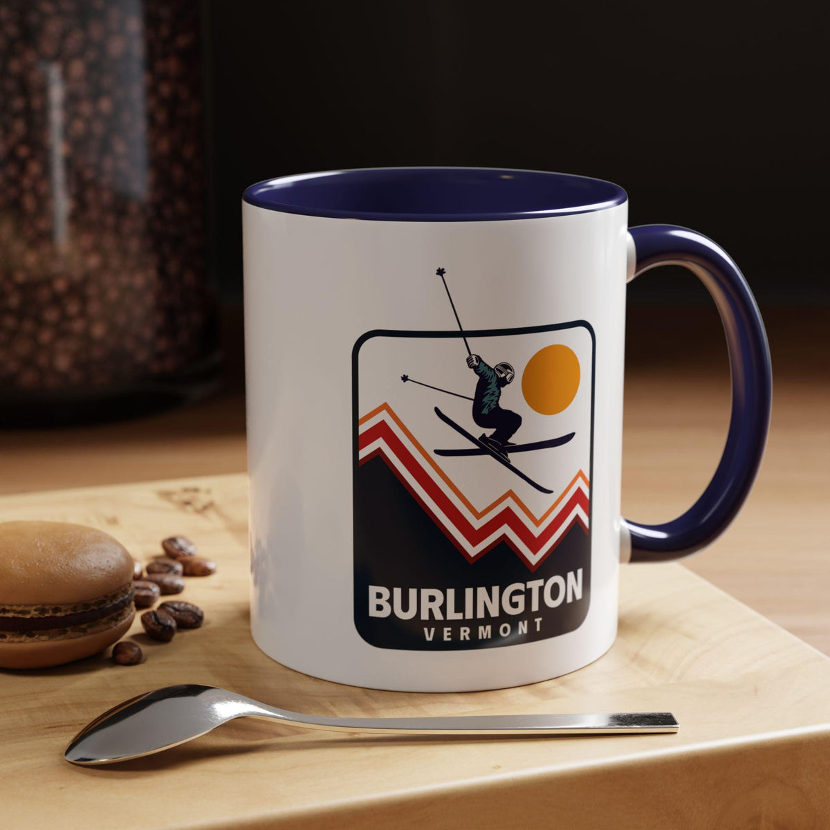 Burlington Vermont Retro Snow Skiing Mountain 11 oz Mug Ski Lodge Decor Coffee Cup Mountain Lover Gift Retro Skiing Mug Graphic Tee – Cozy Vibes · Must-Have Style