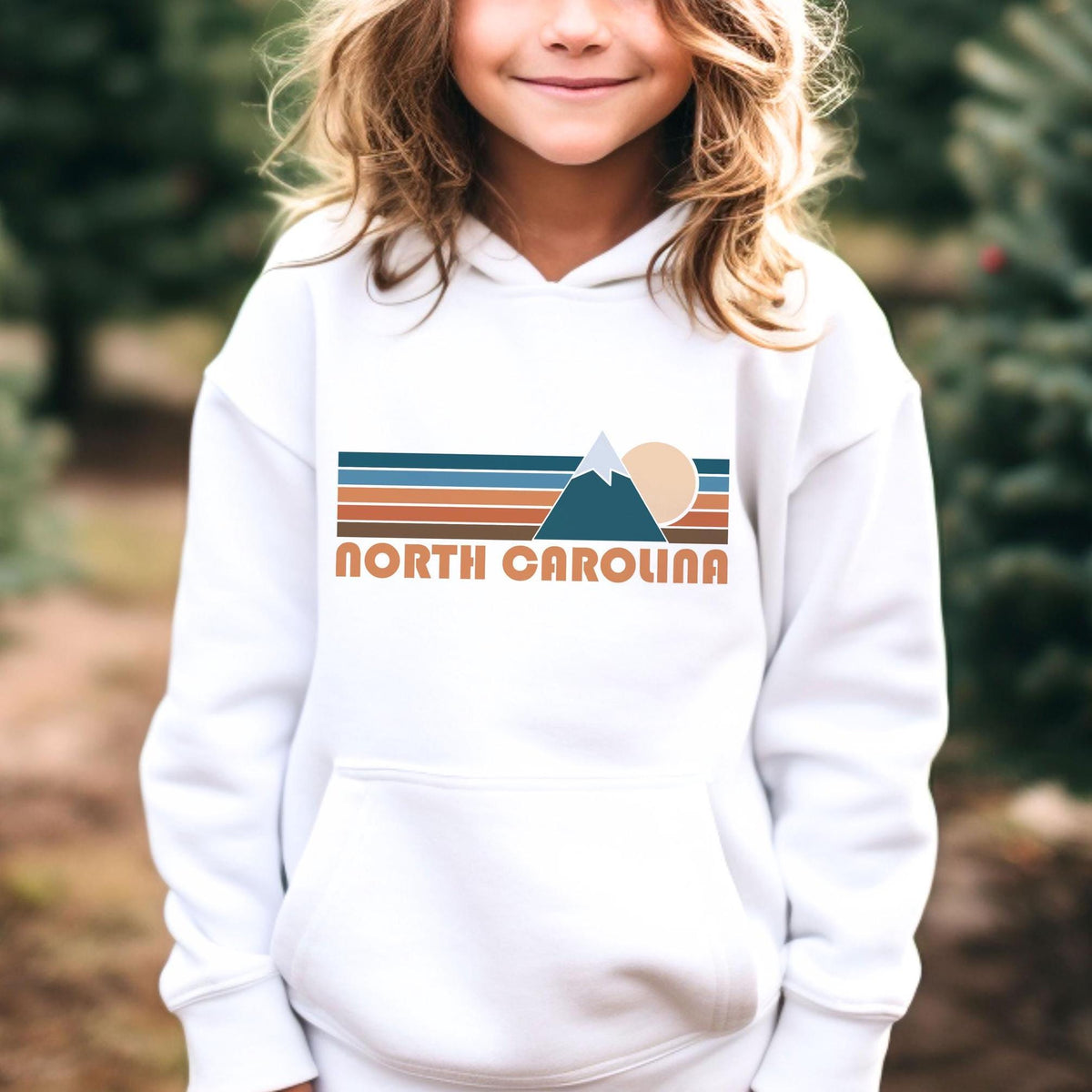 North Carolina Youth Hoodie Retro Mountain North Carolina Youth Sweatshirt Personalization Available Hoodie – Warm & Stylish · Great Gift For Fans