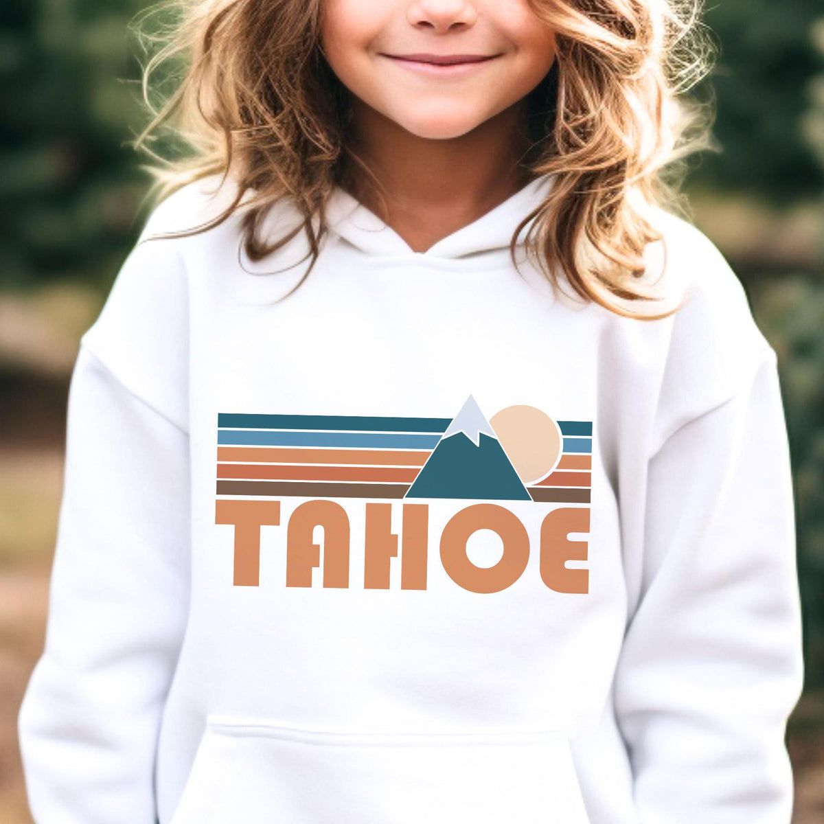 Tahoe California Youth Hoodie Retro Mountain Tahoe Youth Sweatshirt Personalization Available Hoodie – Cozy Vibes · High-Quality Print