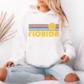 Florida Hoodie Retro Sunrise Unisex Florida Hoodie Sweatshirt Personalization Available Hoodie – Cozy Vibes · High-Quality Print