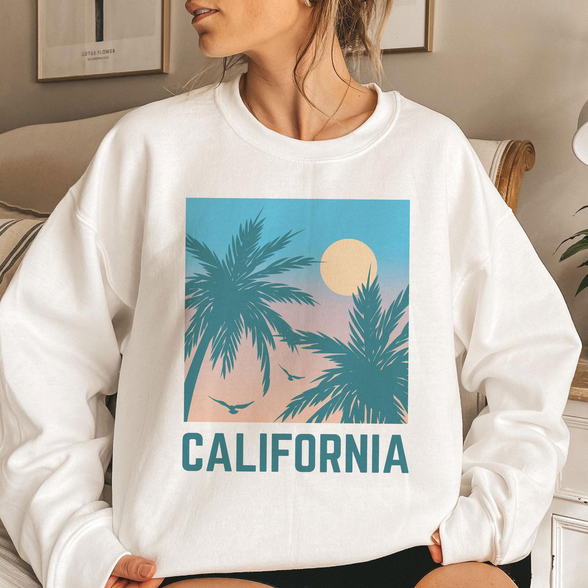 California Sweatshirt Unisex Retro Beach California Crewneck Sweatshirt Personalization Available Sweatshirt – Bold Style · Perfect For Daily Wear