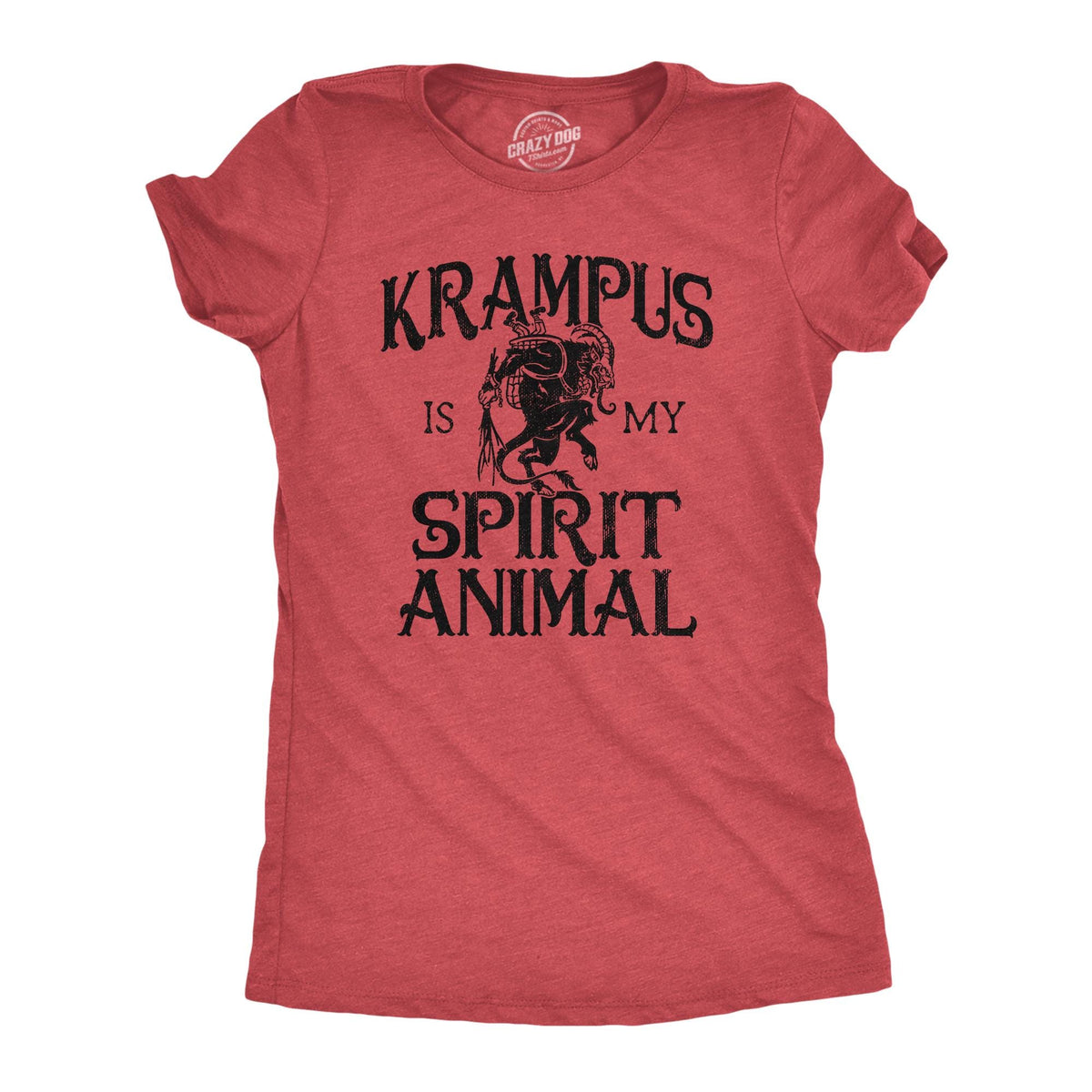 Funny Rude Christmas Shirts Krampus Is My Spirit Animal Spooky Christmas Creepy Christmas Offensive Rude Festive Top Bad Santa Graphic Tee – Soft Feel · Perfect For Daily Wear