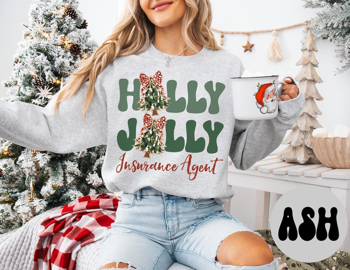 Insurance Agent Christmas Sweatshirt Insurance Agent Christmas Gifts Christmas Tree Brushstroke Crewneck Sweater Shirt Women Sweatshirt – Cozy Vibes · Perfect For Daily Wear