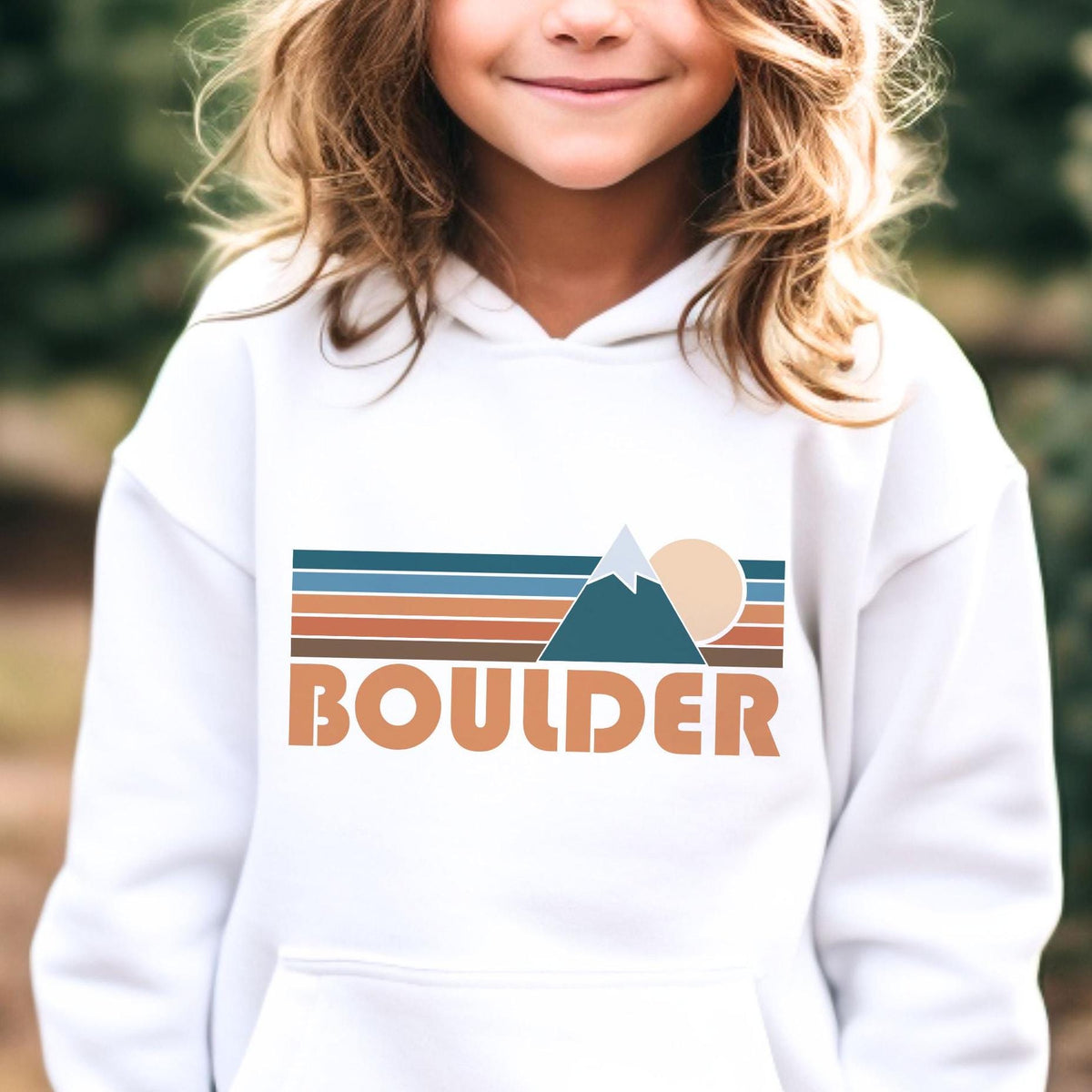 Boulder Colorado Youth Hoodie Retro Mountain Boulder Youth Sweatshirt Personalization Available Hoodie – Fan Favorite · Top Pick For Any Outfit