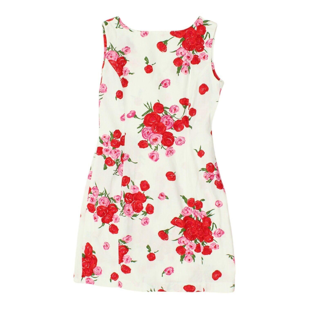 Stefanel Womens White Floral Print Sleeveless Dress High End Designer VTG Graphic Tee – Aesthetic Look · Must-Have Style