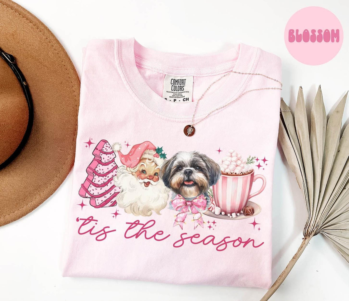 Shih Tzu Dog Christmas Shirt Shih Tzu Dog Christmas Gifts Pink Christmas Tshirt Tee Women Graphic Tee – Fan Favorite · High-Quality Print