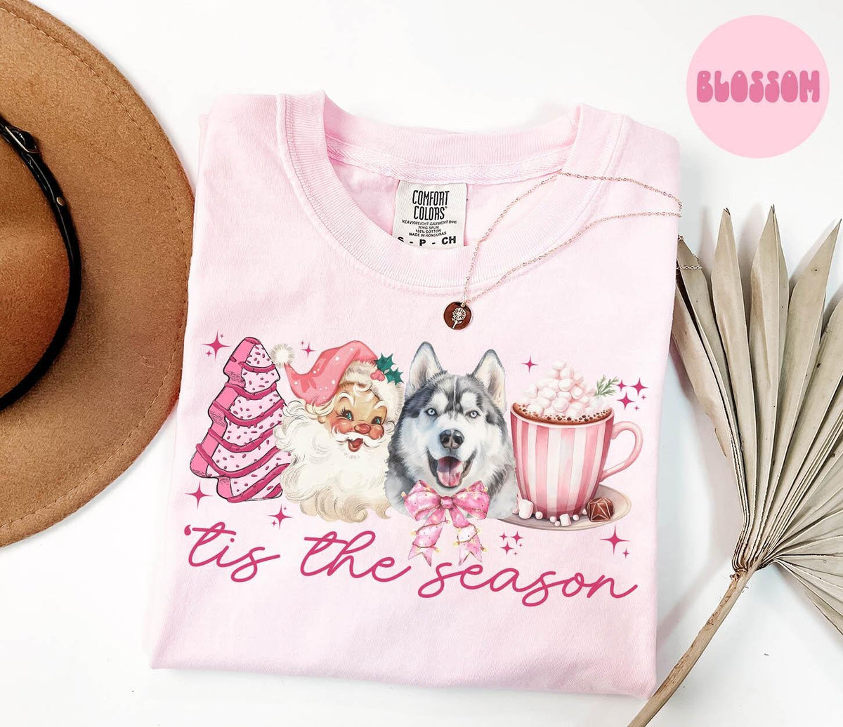 Siberian Husky Dog Christmas Shirt Siberian Husky Dog Christmas Gifts Pink Christmas Tshirt Tee Women Graphic Tee – Aesthetic Look · Must-Have Style