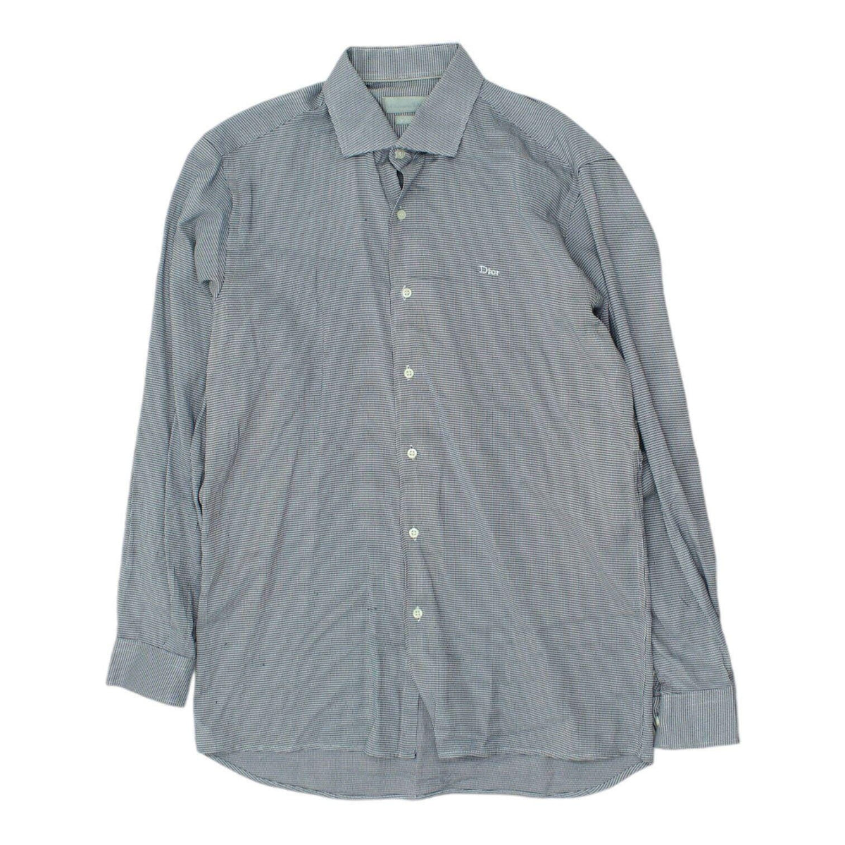 Christian Dior Mens Blue White Button Up Shirt Vintage High End Designer VTG Graphic Tee – Warm & Stylish · High-Quality Print