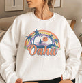 Oahu Hawaii Sweatshirt Unisex Retro Beach Crewneck Oahu Sweatshirt Personalization Available Sweatshirt – Easygoing Wear · Top Pick For Any Outfit