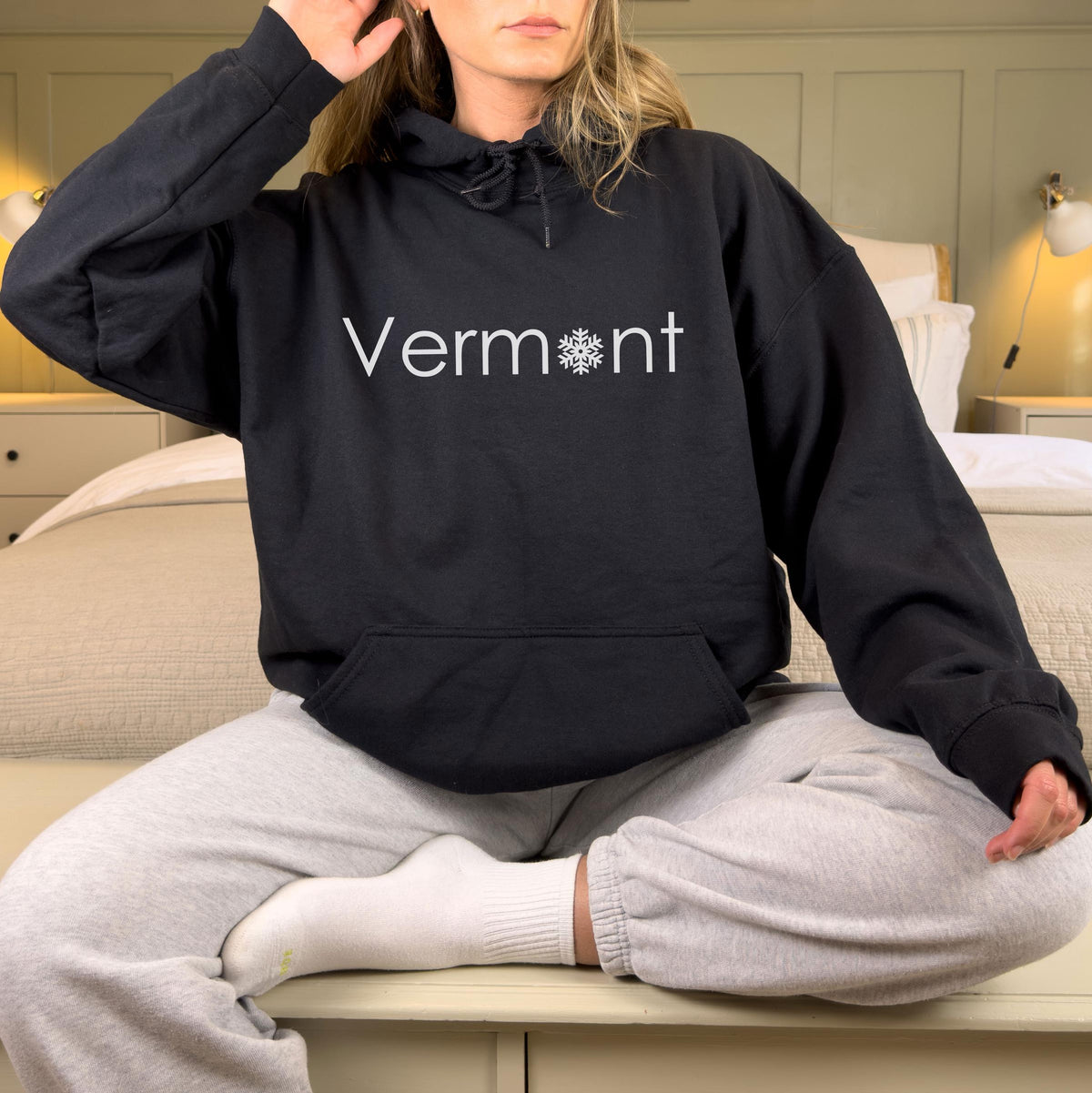 Vermont Hoodie Snowflake Adult Unisex Vermont Hoodie Hooded Sweatshirt Personalization Available Hoodie – Premium Graphic · Great Gift For Fans