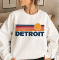 Detroit Michigan Sweatshirt Retro Sun Unisex Detroit Vintage Inspired Warm Pullover Jumper Personalization Available Sweatshirt – Aesthetic Look · High-Quality Print