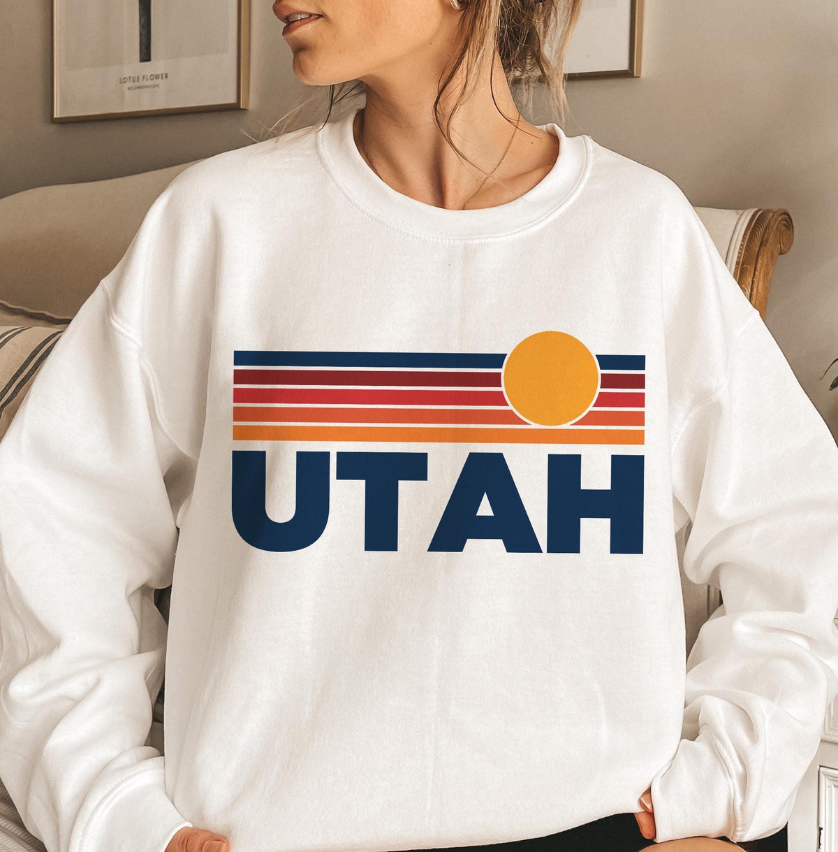 Utah Sweatshirt Retro Sun Unisex Vintage Utah Inspired Warm Pullover Jumper Personalization Available Sweatshirt – Easygoing Wear · Great Gift For Fans