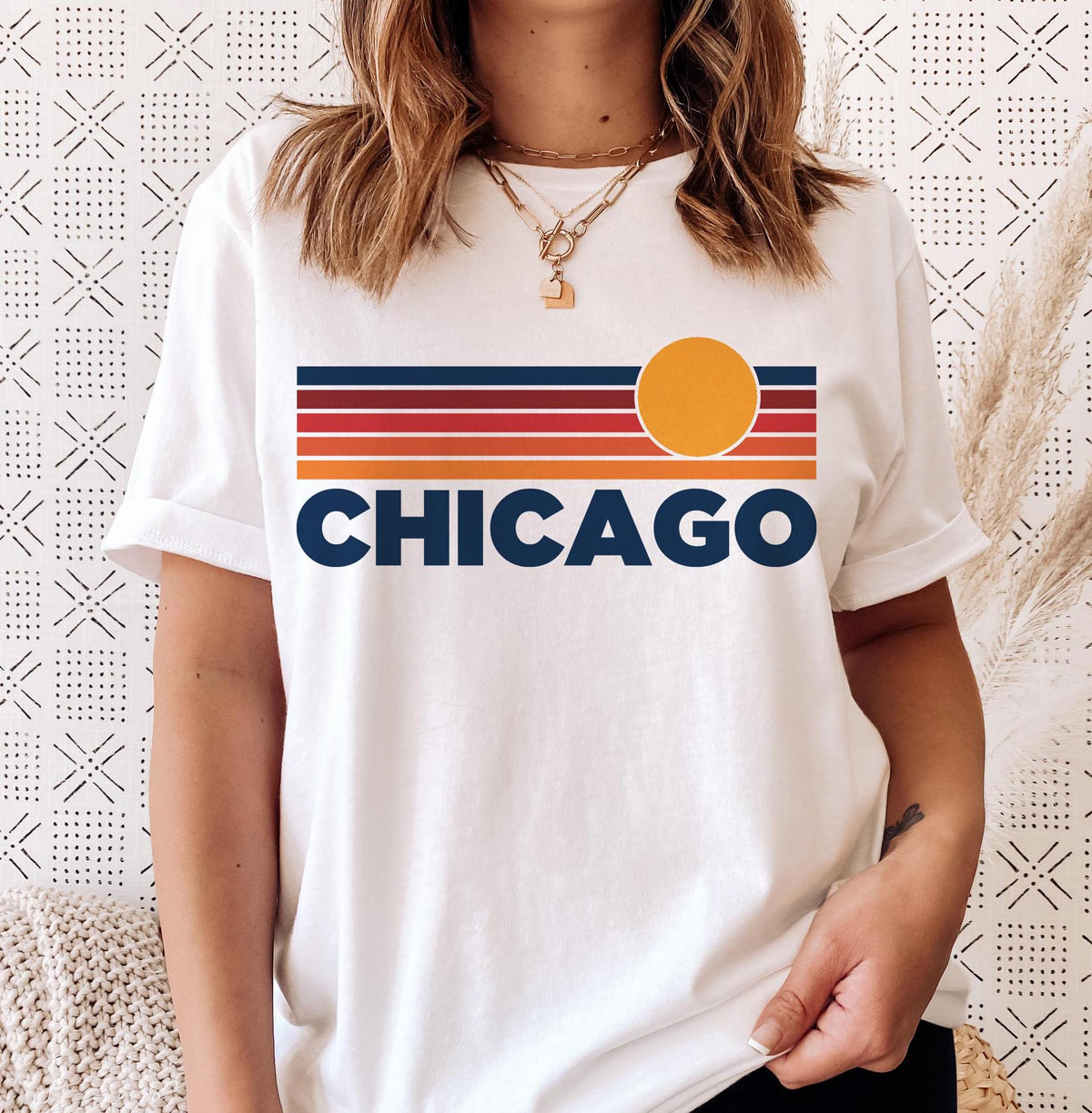 Chicago Illinois TShirt Retro Sun Ombre Unisex Tee Vintage Illinois Tee Mountain Sun Chicago Tee Illinois Souvenir Shirt Graphic Tee – Cozy Vibes · Top Pick For Any Outfit