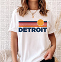 Detroit Michigan TShirt Retro Sun Ombre Unisex Tee Vintage Michigan Tee Mountain Sun Detroit Tee Michigan Souvenir Shirt Graphic Tee – Fan Favorite · Perfect For Daily Wear