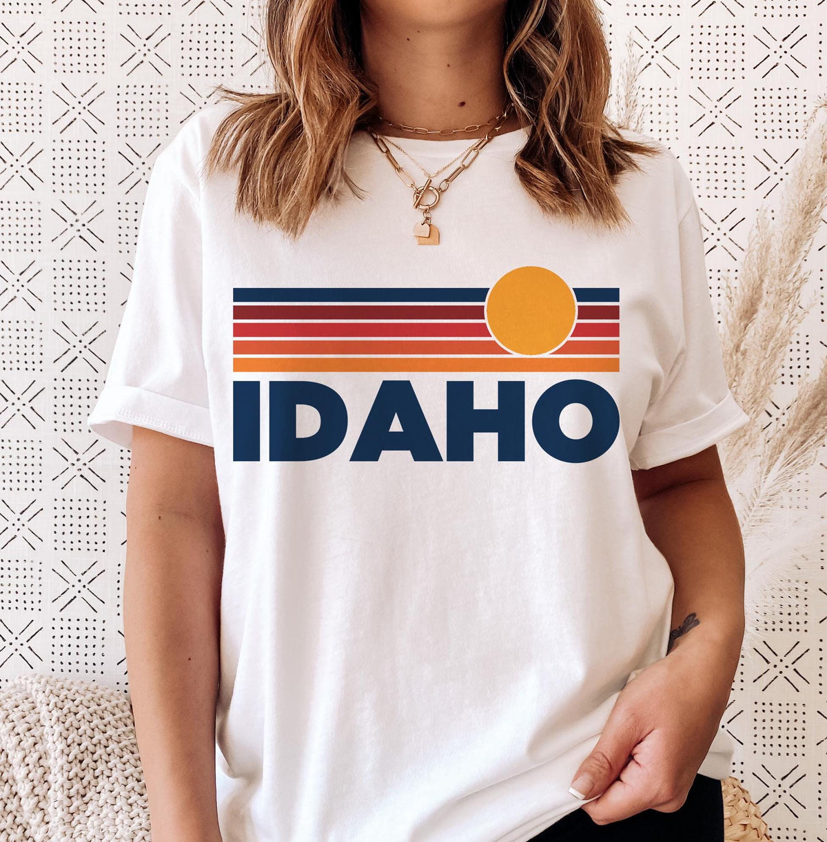 Idaho TShirt Retro Sun Ombre Unisex Tee Vintage Idaho Tee Mountain Sun Tee Idaho Souvenir Shirt Personalization Available Graphic Tee – Soft Feel · Great Gift For Fans