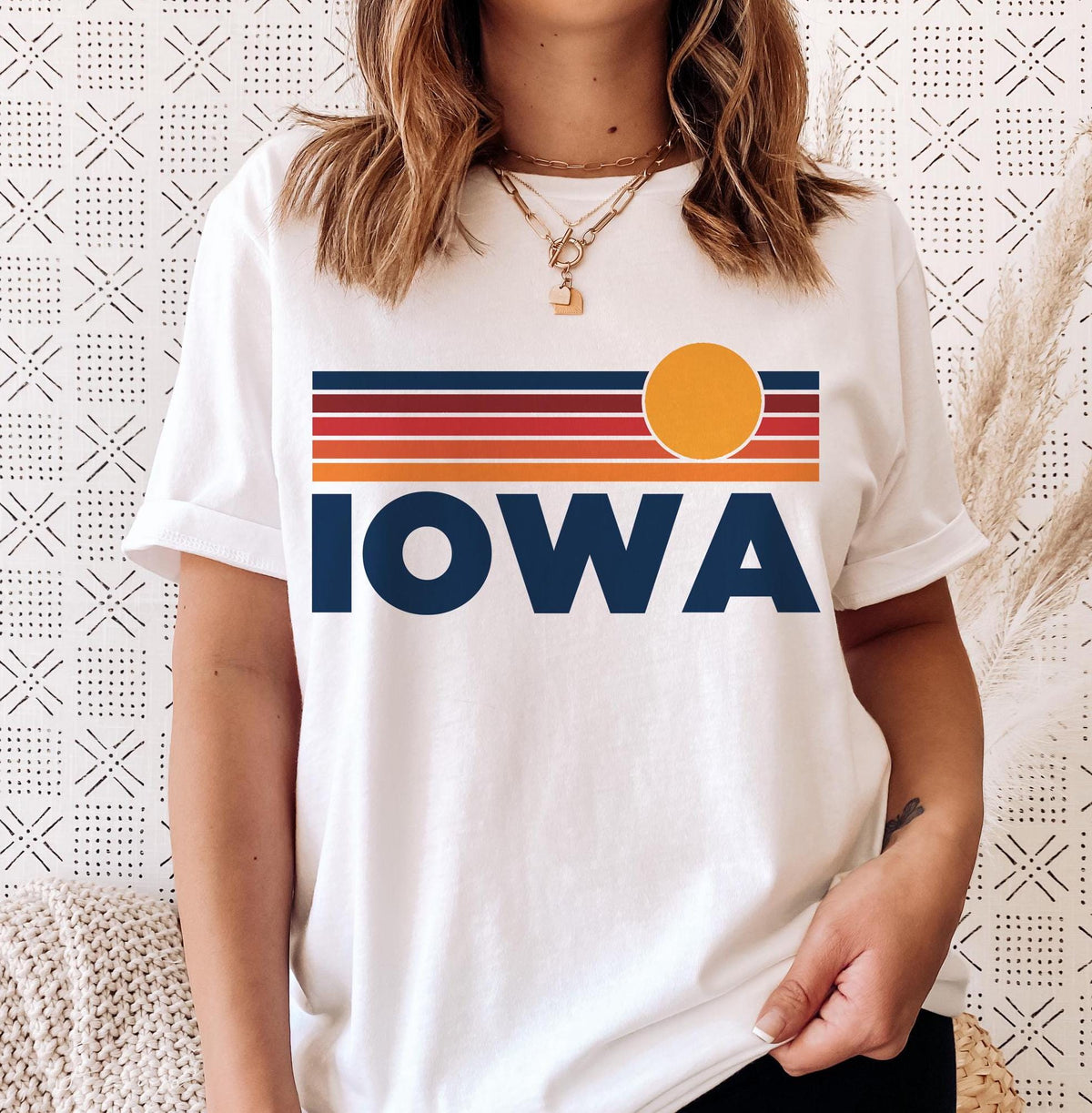 Iowa TShirt Retro Sun Ombre Unisex Tee Vintage Iowa Tee Mountain Sun Tee Iowa Souvenir Shirt Personalization Available Graphic Tee – Bold Style · Great Gift For Fans