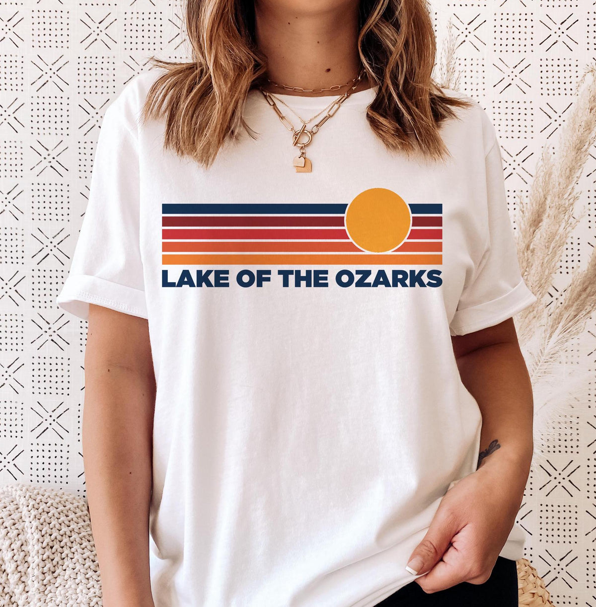 Lake of the Ozarks Missouri TShirt Retro Sun Ombre Unisex Tee Vintage Missouri Tee Mountain Sun Lake of the Ozarks Tee Souvenir Shirt Graphic Tee – Soft Feel · Great Gift For Fans