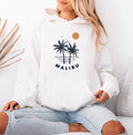 Malibu California Hoodie Retro Unisex Malibu Hoodie Sweatshirt Personalization Available Hoodie – Soft Feel · High-Quality Print