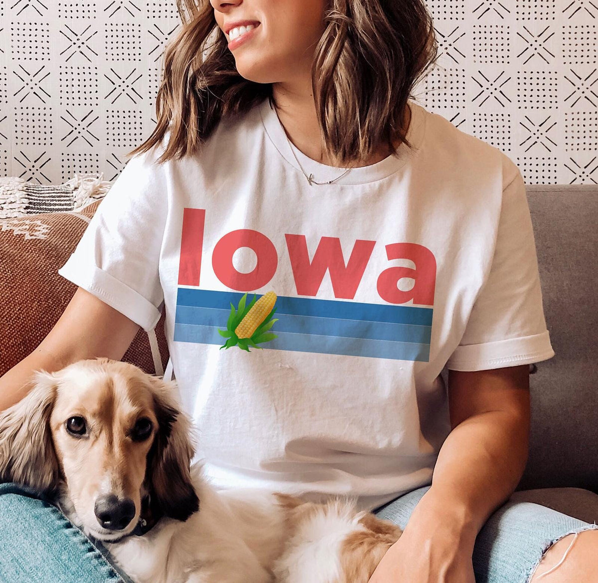 Iowa TShirt Retro Corn Unisex Iowa Shirt Personalization Available Graphic Tee – Aesthetic Look · High-Quality Print